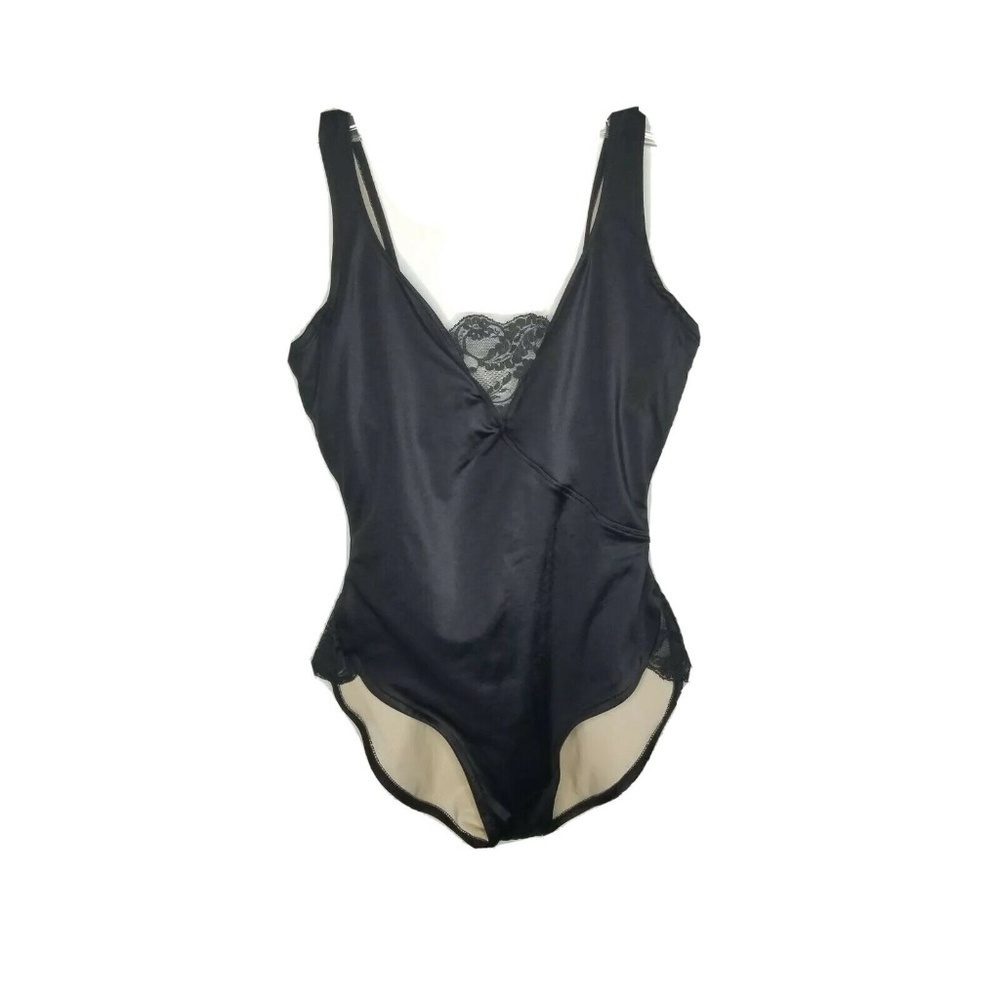 VTG Nicole Wior Black One Piece Lace Bathing Suit